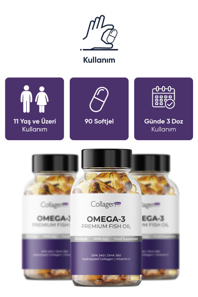 Omega-3 Premium Baliq yog'i 90 Kapsula X 1000mg, Baliq yog'i, Gidrolangan kollagen & S vitamini - 18