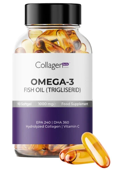 Omega-3 Premium Fish Oil 90 Softgel X 1000mg, Fish Oil, Hydrolyzed Collagen & Vitamin C - 5