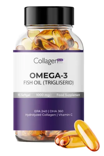 Omega-3 Premium Fish Oil 90 Softgel X 1000mg, Fish Oil, Hydrolyzed Collagen & Vitamin C - 8