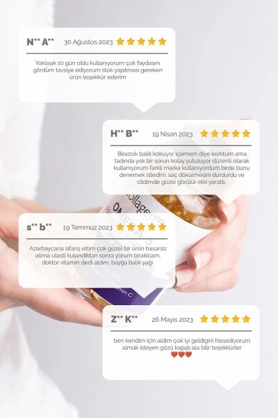 Омега-3 Премиум Рыбий жир 90 капсул X 1000мг, Рыбий жир, Гидролизованный коллаген & Витамин С - 4