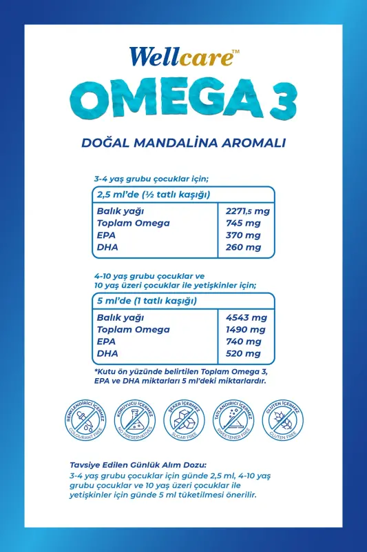 Omega 3 Tabiiy Mandarin Hidi Balıq Yog'i 150 ml - 1