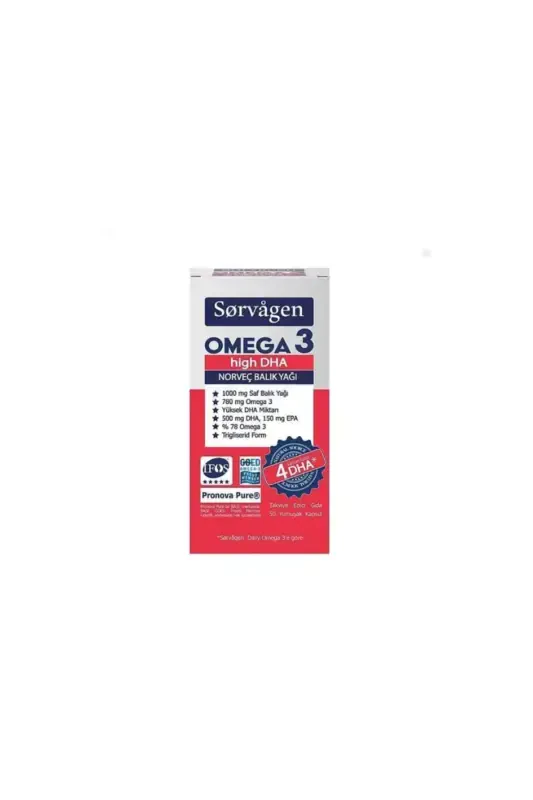 Omega 3 Yüksek DHA Balık Yağı 50 Yumuşak Kapsül - SORVAGEN