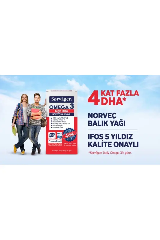 Omega 3 High DHA Saf Norveç Balık Yağı, 50 Kapsül, 1000 mg - 5