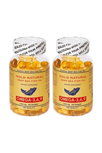 Omega 3.6.9 1000 Mg 2 Boxes Total 200 Softgel Fish Oil USA - GOLD NATURAL (1)