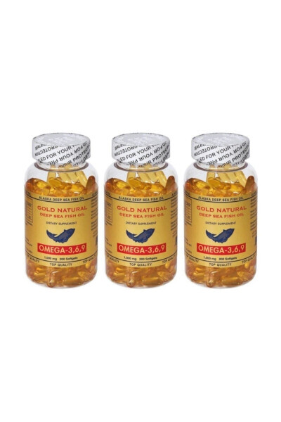Omega 3.6.9 1000 Mg 3 Kutu Toplam 600 Softgel Balık Yağı Abd - GOLD NATURAL