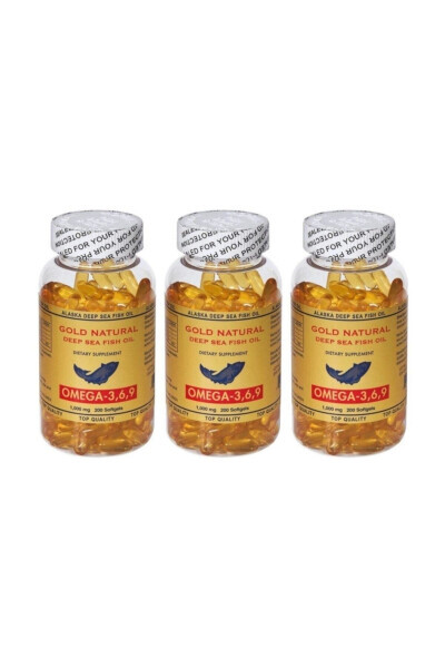 Omega 3.6.9 1000 Mg 3 Kutu Toplam 600 Softgel Balık Yağı Abd - GOLD NATURAL (1)