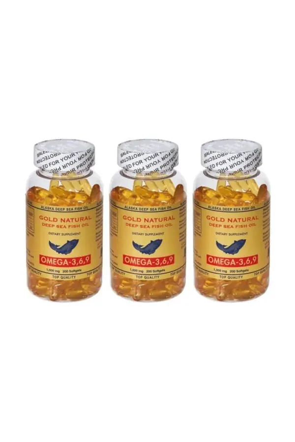 Omega 3.6.9 1000 Mg 3 Pack Total 600 Softgel Fish Oil USA - 1