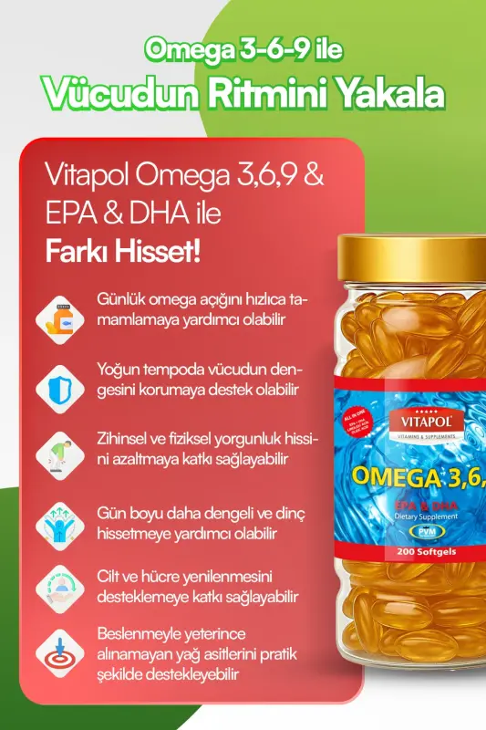 Omega 3 6 9 Balık Yağı 200 Softgel Fish Oil 3,6,9 - 4