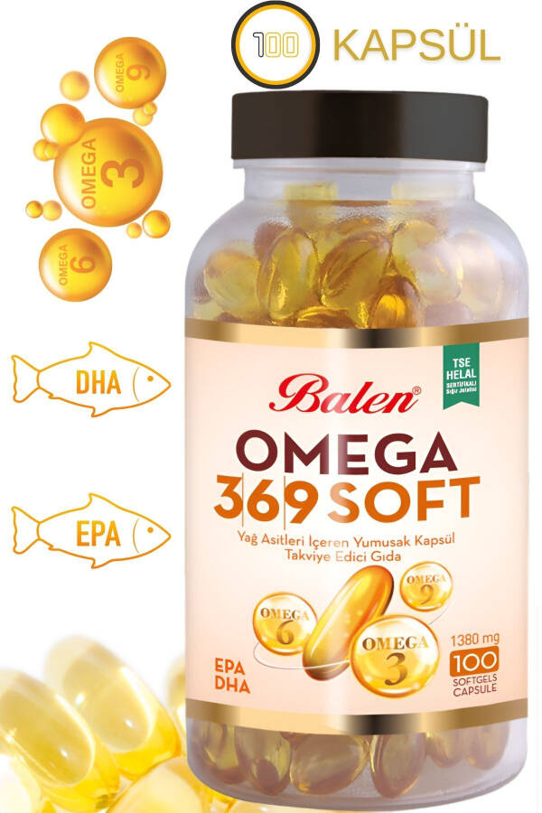 Omega 3,6,9 Soft Yağ Asitleri İçeren Yumuşak Kapsül 1380 MG*100 - 1