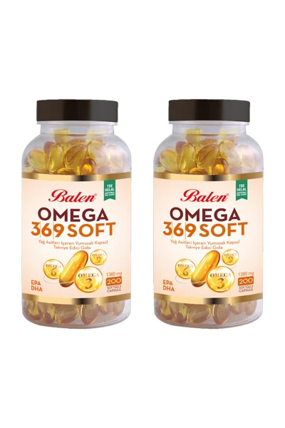Omega 3,6,9 Soft Yağ Asitleri İçeren Yumuşak Kapsül 1380 MG*200 x2 ADET - BALEN