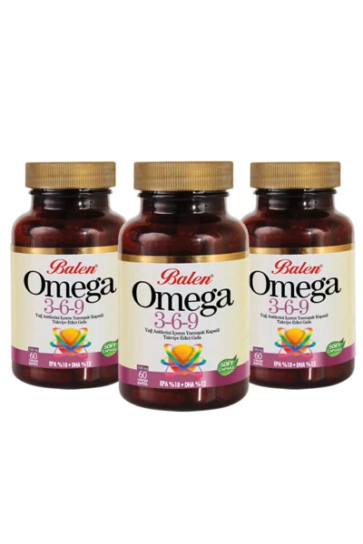 Omega 3,6,9 Softgel Capsules - 60 Capsules - 3 Capsules - BALEN