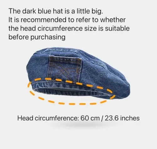 OMLAMP Y2k Hats Kpop Outfits for Women Painters Hat Denim Beret Women's Cap Hip-Hop Beanies Grunge Retro Girl Caps - 1