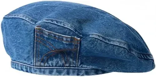 OMLAMP Y2k Hats Kpop Outfits for Women Painters Hat Denim Beret Women's Cap Hip-Hop Beanies Grunge Retro Girl Caps - 3