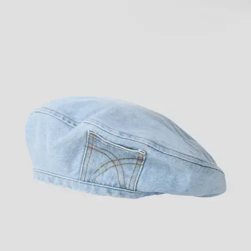 OMLAMP Y2k Hats Kpop Outfits for Women Painters Hat Denim Beret Women's Cap Hip-Hop Beanies Grunge Retro Girl Caps - 6