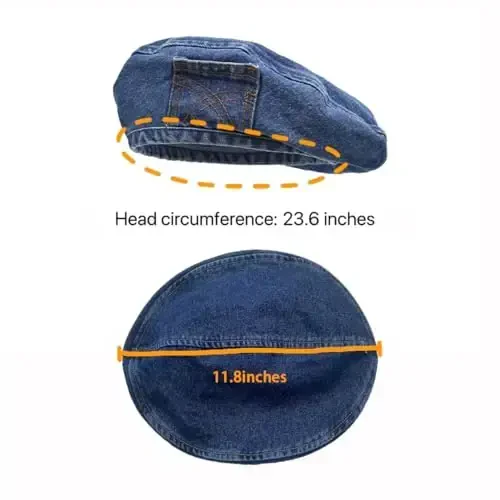 OMLAMP Y2k Hats Kpop Outfits for Women Painters Hat Denim Beret Women's Cap Hip-Hop Beanies Grunge Retro Girl Caps - OMLAMP