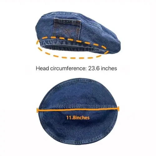 OMLAMP Y2k Hats Kpop Outfits for Women Painters Hat Denim Beret Women's Cap Hip-Hop Beanies Grunge Retro Girl Caps 