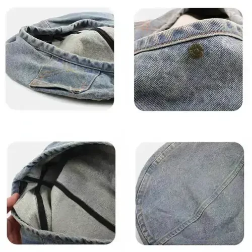 OMLAMP Y2k Hats Kpop Outfits for Women Painters Hat Denim Beret Women's Cap Hip-Hop Beanies Grunge Retro Girl Caps - 6