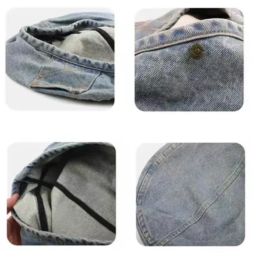 OMLAMP Y2k Hats Kpop Outfits for Women Painters Hat Denim Beret Women's Cap Hip-Hop Beanies Grunge Retro Girl Caps - 6