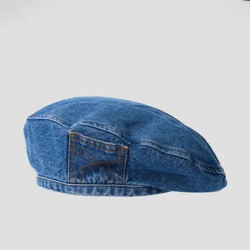 OMLAMP Y2k Hats Kpop Outfits for Women Painters Hat Denim Beret Women's Cap Hip-Hop Beanies Grunge Retro Girl Caps - 4