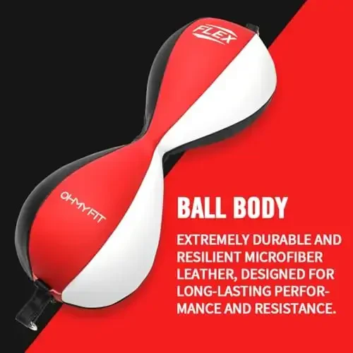 OModazoneY FIT Flex Double End Punching Bag - Bungee Cords w/Special Flex Adjustable System - Durable Bladder Speed Bag - Boxing Training Equipment for Adults - Home Gym Accessories - 4