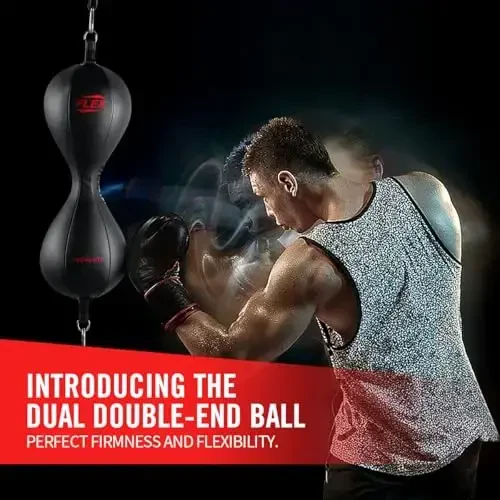 OModazoneY FIT Flex Double End Punching Bag - Bungee Cords w/Special Flex Adjustable System - Durable Bladder Speed Bag - Boxing Training Equipment for Adults - Home Gym Accessories - 3