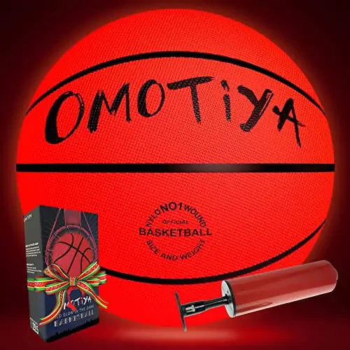 OMOTIYA Glow in The Dark Basketball, LED Light Up Basketball, Night Glowing Ball, Boys Girls Sports Gifts Accessories 8-12 Year Old, Toy Basketball Gifts Ideas for Age 8, 9, 10, 11, 12, 13+ Kid Teens - 1