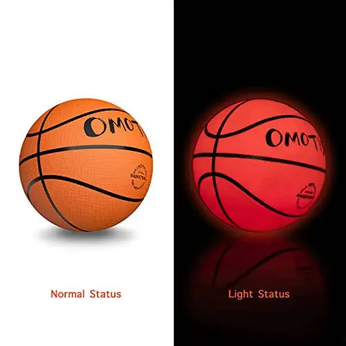 OMOTIYA Glow in The Dark Basketball, LED Light Up Basketball, Night Glowing Ball, Boys Girls Sports Gifts Accessories 8-12 Year Old, Toy Basketball Gifts Ideas for Age 8, 9, 10, 11, 12, 13+ Kid Teens - 2