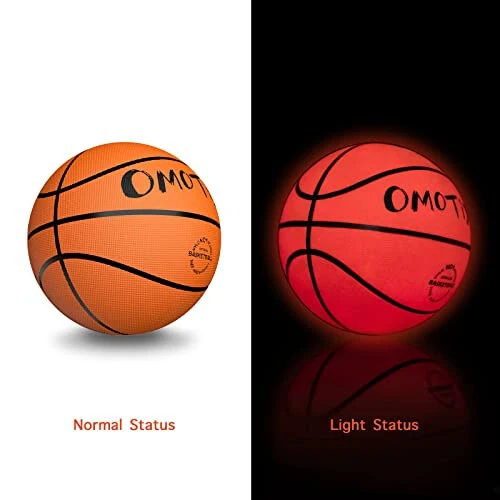 OMOTIYA Glow in The Dark Basketball, LED Light Up Basketball, Night Glowing Ball, Boys Girls Sports Gifts Accessories 8-12 Year Old, Toy Basketball Gifts Ideas for Age 8, 9, 10, 11, 12, 13+ Kid Teens - 2