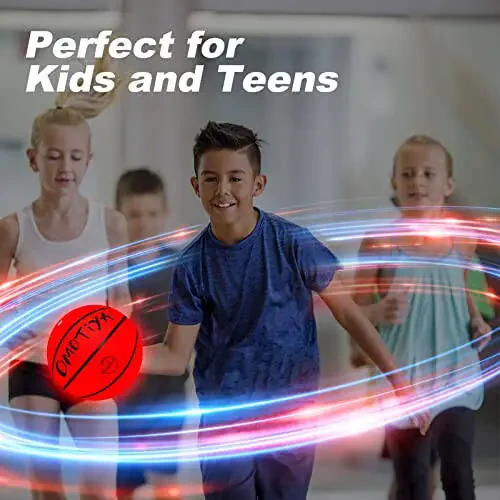 OMOTIYA Qorong'ida Yoritilgan Basketbol, LED Yorug'likli Basketbol, Kecha Yoritilgan To'p, O'g'il Qizlar Sport Sovg'alari Aksessuarlari 8-12 Yosh, O'yinchoq Basketbol Sovg'a G'oyalari 8, 9, 10, 11, 12, 13+ Yosh Bolalar O'spirinlar Uchun - 5