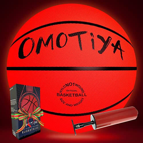 OMOTIYA Qorong'ida Yoritilgan Basketbol, LED Yorug'likli Basketbol, Kecha Yoritilgan To'p, O'g'il Qizlar Sport Sovg'alari Aksessuarlari 8-12 Yosh, O'yinchoq Basketbol Sovg'a G'oyalari 8, 9, 10, 11, 12, 13+ Yosh Bolalar O'spirinlar Uchun - 1