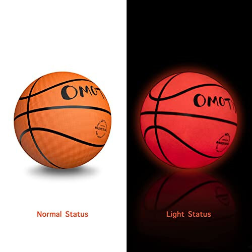 OMOTIYA Qorong'ida Yoritilgan Basketbol, LED Yorug'likli Basketbol, Kecha Yoritilgan To'p, O'g'il Qizlar Sport Sovg'alari Aksessuarlari 8-12 Yosh, O'yinchoq Basketbol Sovg'a G'oyalari 8, 9, 10, 11, 12, 13+ Yosh Bolalar O'spirinlar Uchun - OMOTIYA (1)