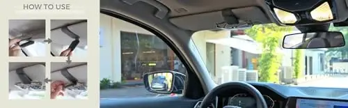 Ompellus Magnetic Leather Sunglass Holder, Eyeglass Hanger Clip for Car Sun Visor, Suitable for Different Size Eyeglasses (Blue, 1 Pack) - 6