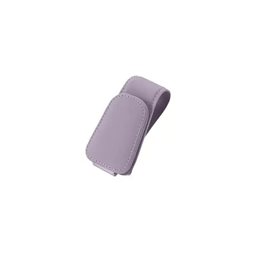 Ompellus Magnetic Leather Sunglass Holder, Eyeglass Hanger Clip for Car Sun Visor, Suitable for Different Size Eyeglasses (Purple, 1 Pack) - OMPELLUS