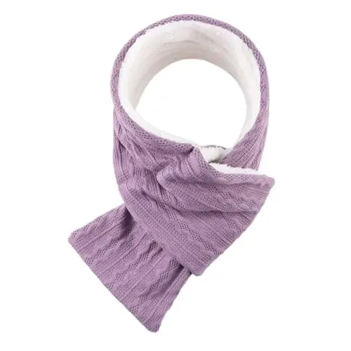 OMUKY Unisex Winter Knit Warm Scarves Thick Fleece Scarf Cold Weather Soft Neck Warmer for Women Men - 1