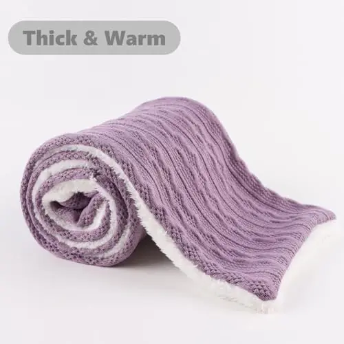 OMUKY Unisex Winter Knit Warm Scarves Thick Fleece Scarf Cold Weather Soft Neck Warmer for Women Men - 3