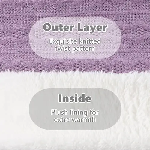 OMUKY Unisex Winter Knit Warm Scarves Thick Fleece Scarf Cold Weather Soft Neck Warmer for Women Men - 4