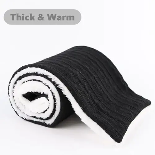 OMUKY Unisex Winter Knit Warm Scarves Thick Fleece Scarf Cold Weather Soft Neck Warmer for Women Men - 3