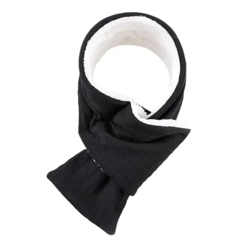 OMUKY Unisex Winter Knit Warm Scarves Thick Fleece Scarf Cold Weather Soft Neck Warmer for Women Men - OMUKY