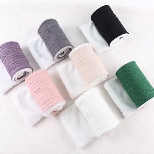 OMUKY Unisex Winter Knit Warm Scarves Thick Fleece Scarf Cold Weather Soft Neck Warmer for Women Men 