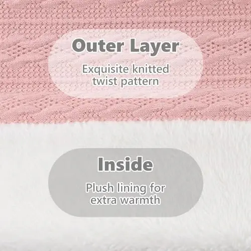 OMUKY Unisex Winter Knit Warm Scarves Thick Fleece Scarf Cold Weather Soft Neck Warmer for Women Men - 5