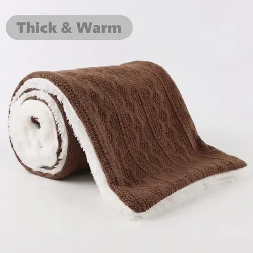 OMUKY Unisex Winter Knit Warm Scarves Thick Fleece Scarf Cold Weather Soft Neck Warmer for Women Men - 3