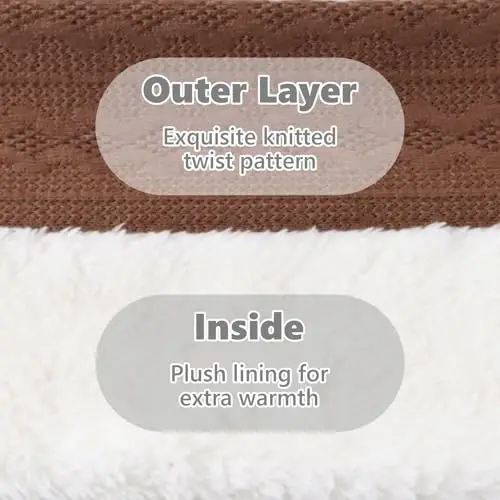 OMUKY Unisex Winter Knit Warm Scarves Thick Fleece Scarf Cold Weather Soft Neck Warmer for Women Men - 4