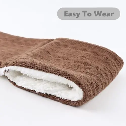 OMUKY Unisex Winter Knit Warm Scarves Thick Fleece Scarf Cold Weather Soft Neck Warmer for Women Men - 5