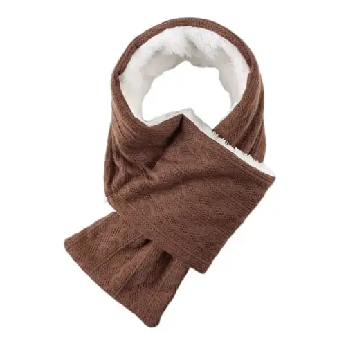 OMUKY Unisex Winter Knit Warm Scarves Thick Fleece Scarf Cold Weather Soft Neck Warmer for Women Men 