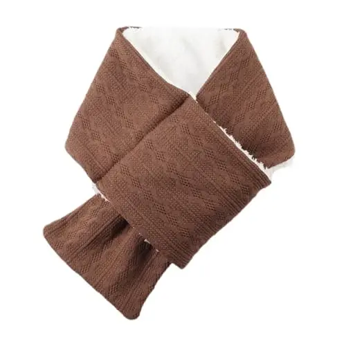 OMUKY Unisex Winter Knit Warm Scarves Thick Fleece Scarf Cold Weather Soft Neck Warmer for Women Men - OMUKY (1)