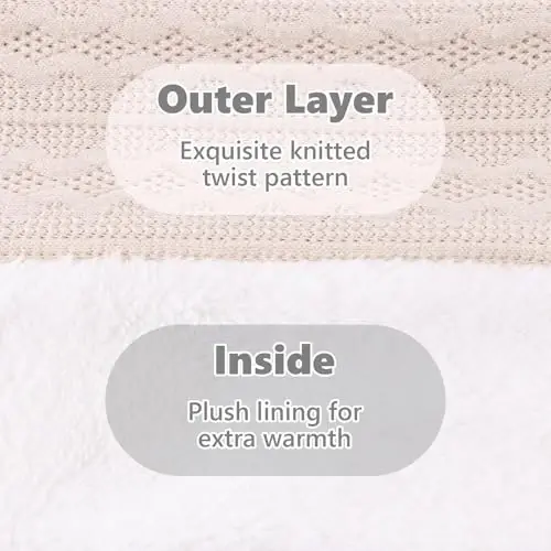 OMUKY Unisex Winter Knit Warm Scarves Thick Fleece Scarf Cold Weather Soft Neck Warmer for Women Men - 4