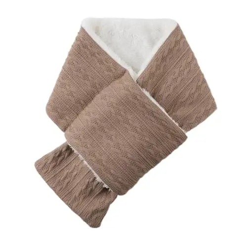 OMUKY Unisex Winter Knit Warm Scarves Thick Fleece Scarf Cold Weather Soft Neck Warmer for Women Men - OMUKY (1)
