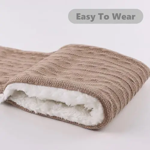 OMUKY Unisex Winter Knit Warm Scarves Thick Fleece Scarf Cold Weather Soft Neck Warmer for Women Men - 5