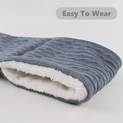 OMUKY Unisex Winter Knit Warm Scarves Thick Fleece Scarf Cold Weather Soft Neck Warmer for Women Men - 5