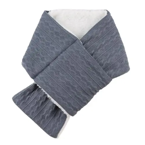 OMUKY Unisex Winter Knit Warm Scarves Thick Fleece Scarf Cold Weather Soft Neck Warmer for Women Men - OMUKY (1)